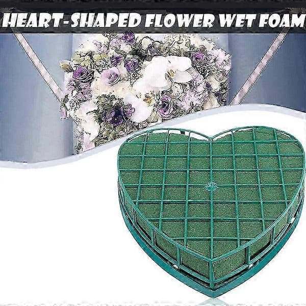 2 Stykker Hjerteformede Blomsterskumholdere til Blomster 52 Foam+plastic