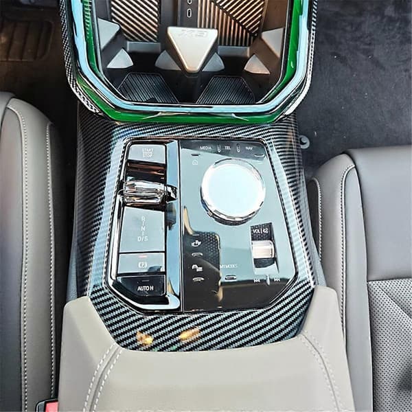 Til BMW X3 G45 2025 Karbonfiber Bil Midtkonsoll Girskiftpanel Deksel Trim Dekorasjon Tilbehør Carbon Fiber Pattern