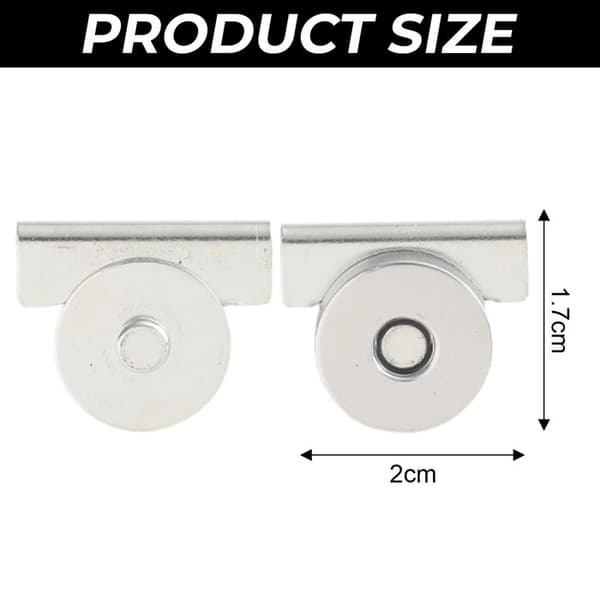 10 magnetiske lukninger, sømløse metalknapper, rustfrit stål 20x17mm, til håndtasker og tøj.