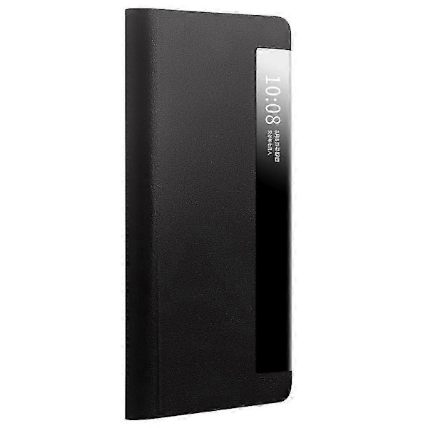 Ægte Koskindslæder Etui med Smart View Vindue til Honor Magic V2 5G Black