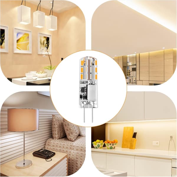10 st G4 LED-lampor 12V AC/DC Varmvit 3000K 2W, Ej dimbar 120cm