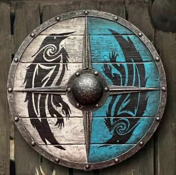 Vikingasköld 30CM Träsköld Inredningsdekoration Träsköld A