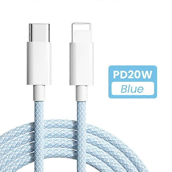20W PD USB C -kaapeli iPhone 14 13 12 Pro Maxille, nopea USB C -latauskaapeli iPhone 12 Mini Pro Maxille, Data USB Type C -kaapeli 1/ Blue 2M