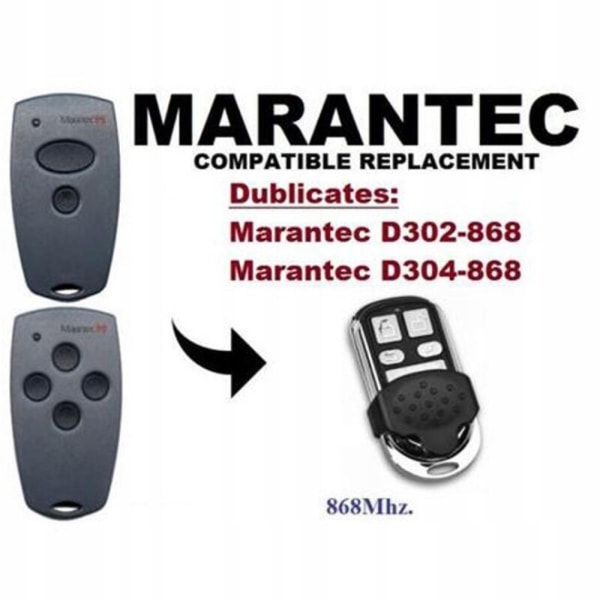 Ersättande universal 2018 Ny Marantec D302, D304 868Mhz garageportöppnare