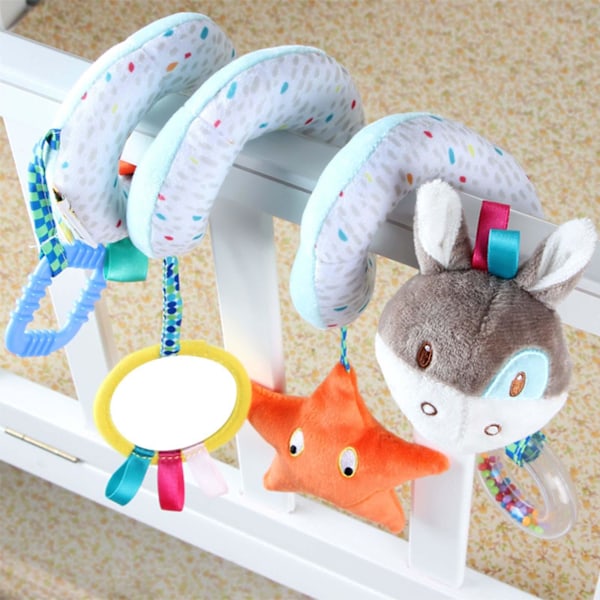 Spiral Hengende Plysjleke for Baby, Myk Barnevogn, Leker for Gutter, Jenter og Babyer
