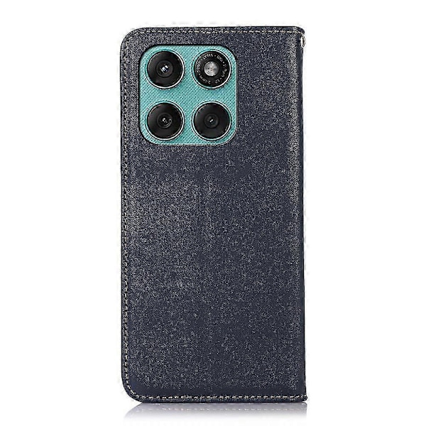 För Motorola Edge 60 Fusion KHAZNEH Nappa Topplager Nötskinn Läder Telefonfodral Blue