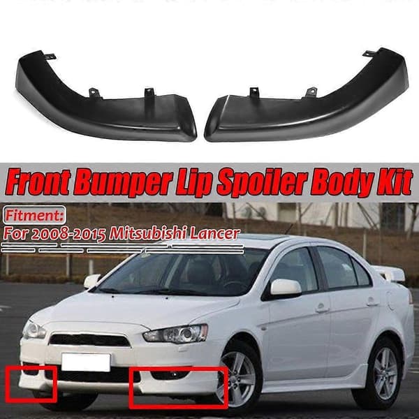 2 stk. Frontkofanger Splitter Kit til Mitsubishi Lancer 2008-2018