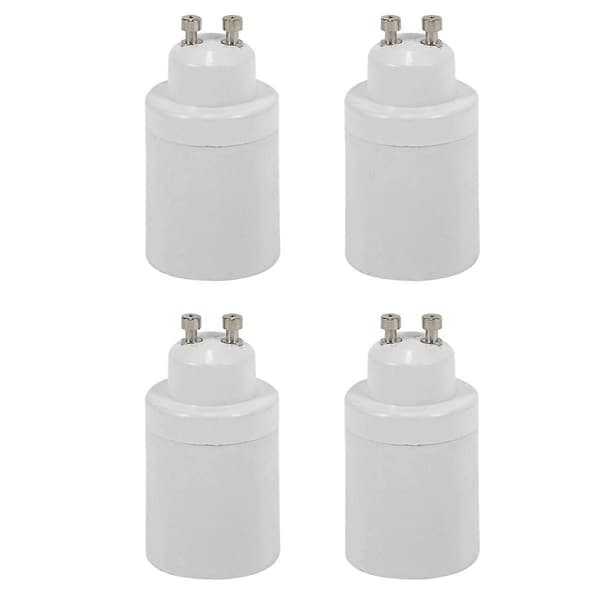 4X GU10 - E26/E27-adapteri GU10-bajonettikanta E26/E27-ruuvipolttimon kanta-adapterimuunnin white