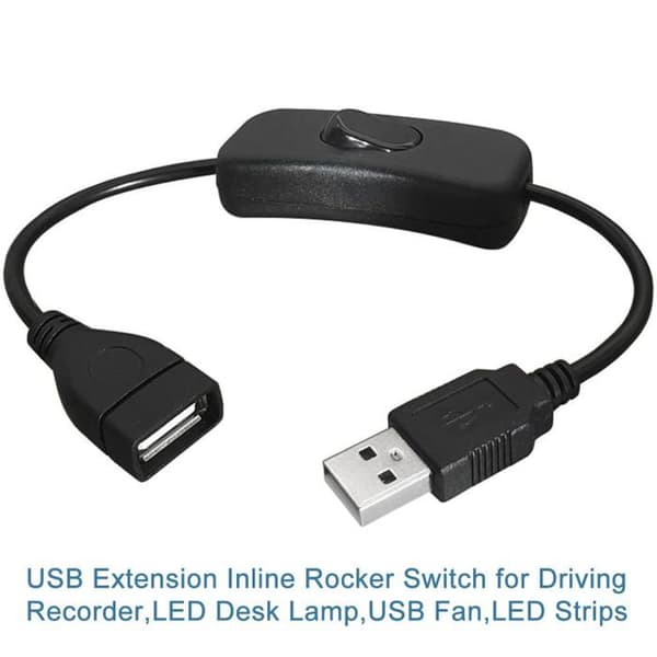 2-delt USB han til hun kabel med tænd/sluk-knap, inline USB forlænger vippekontakt