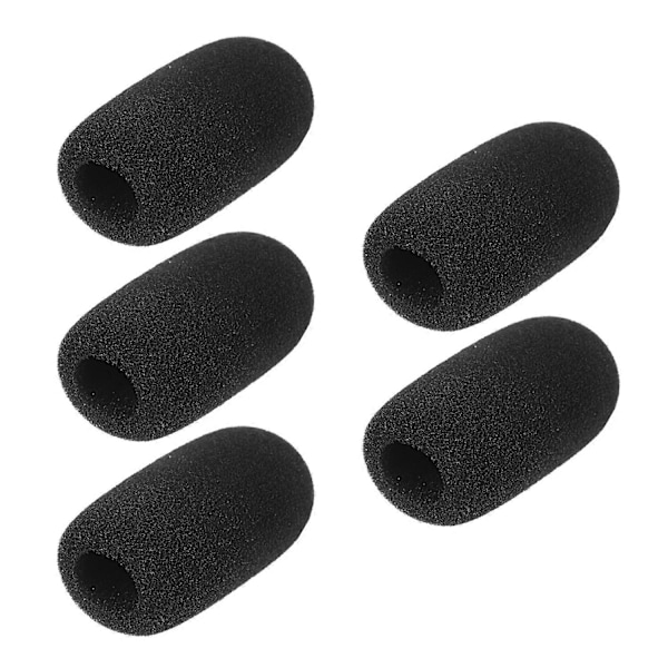 Mini Mikrofon Vindhætter Mic Skum Covers til Revers Headset Mikrofon Sort, Pakke med 5 stk Black F Type