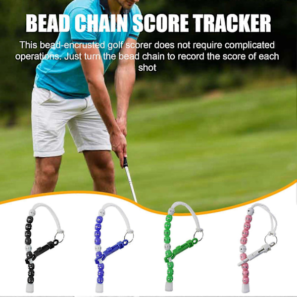 Golf Pärlor Räknare Golf Strass Pärla Poängräknare Slagräknare med Klämma Golf Tillbehör Black A