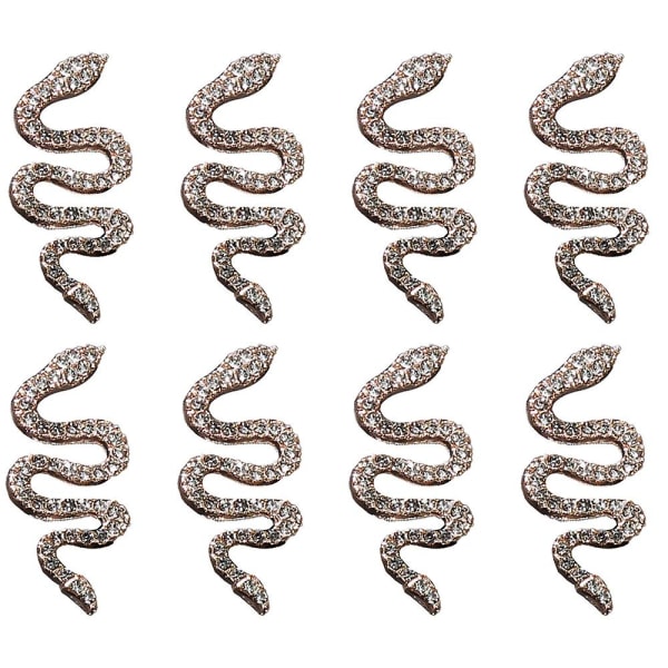 3d Snake Nail Art Charm Metal Snake Wave Nail Art Strassfärg Nail Art Smycken Tillbehör Gör-det-själv hantverk Nail art Silver