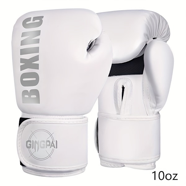 Boxningsträningshandskar, par, 8oz/10oz, för nybörjare och avancerade boxare, slitstarka boxningshandskar i läder blanco rosa 8 Oz