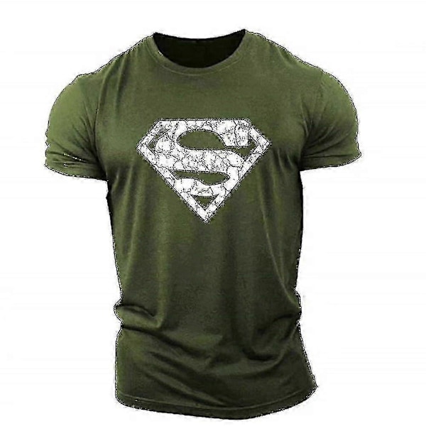 Superman Vascular treenipaita lyhythihainen T-paita TA Army Green S