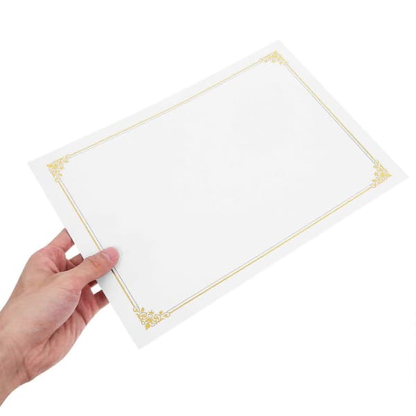 10 st Tomt Certifikatpapper A4 Certifikatpapper Diplom Certifikatpapper Utskrivbart Tomt Papper Foder Tomt Certifikatpapper Golden 29.70X21.00X0.05CM