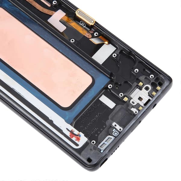 Til Samsung Galaxy Note 8 SM-N950 TFT Materiale LCD-skærm Digitizer Komplet samling med ramme (sort)