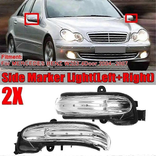Venstre+Høyre Blinklys Sidespeil Baklys for 03-07 C W203 A2038201521 A2038201621 As Shown