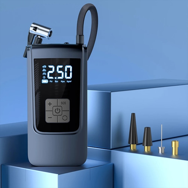 Smart Dekkpumpe for Bil Høykapasitets Luftpumpe med LED-lys 7,4/12V Wired