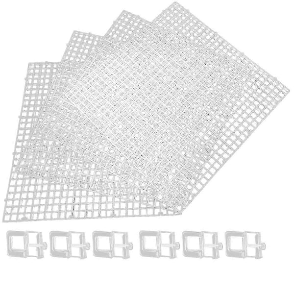 4 Akvarium Lokk Hette Fisk Tank Toppdeksel Terrarium Lokk Plast Grid Panel Egg Crate Rist 6 Akvarium Transparent White
