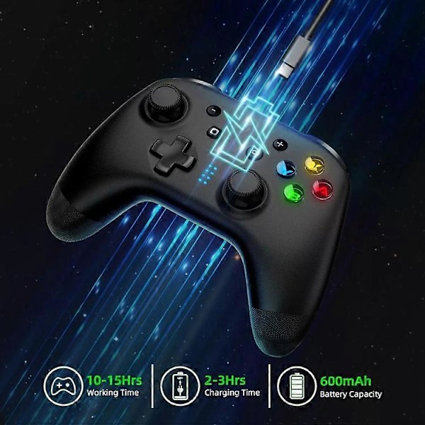 EasySMX ESM-9124 Trådlös Spelkonsol Gamepad Kompatibel med PC / Telefon / Android / Switch Black