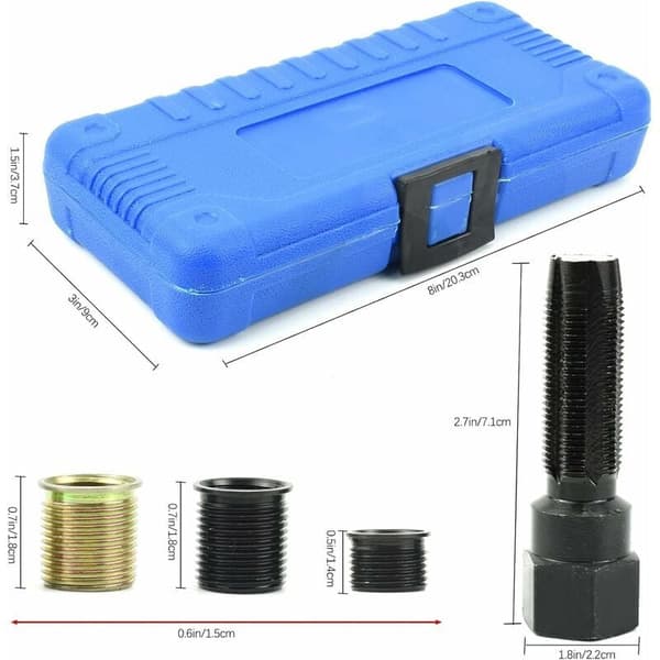 16-piece Spark Plug Thread Repair Kit, M14 x 1.25mm M16 Tap, Portable Case, Compatible with Various Brands