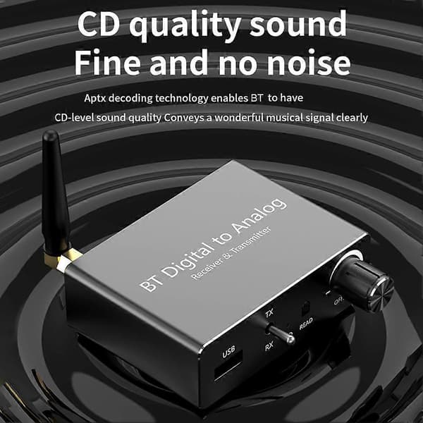 BT 5.3 Audio Modtager Sender Digital til Analog Audio Konverter DAC Digital SPDIF Optisk til L/R RCA Konverter