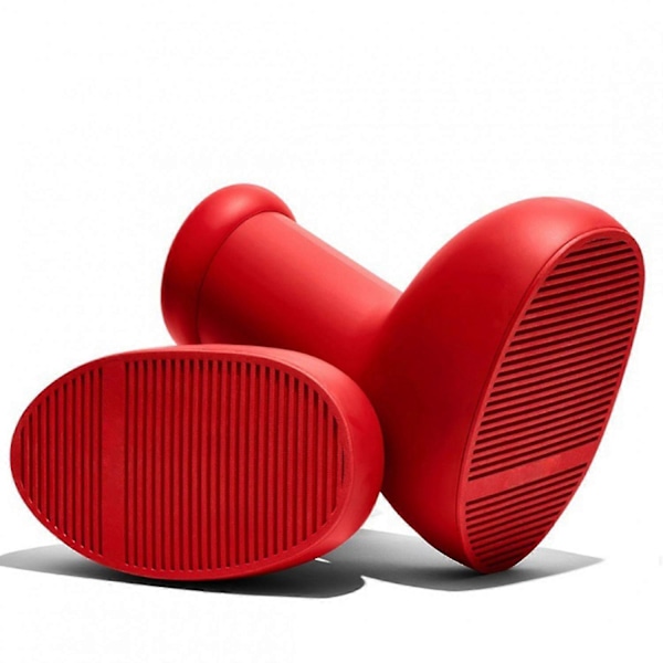 Store røde sko, Anime regnstøvler for menn og kvinner, vanntette sklisikre tykksålede Eva store røde støvler - bra Red 8.5 UK Wide - 27.5cm
