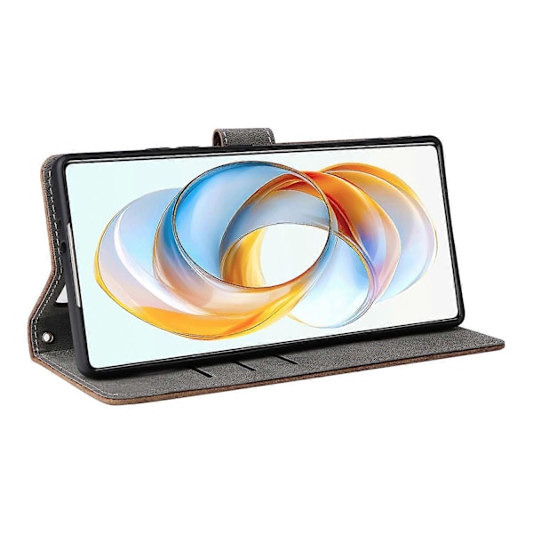 Til ZTE nubia Z70 Ultra Wallet Case RFID-blokering PU Læder Cover Stativ View-Grøn Multicolor Brown