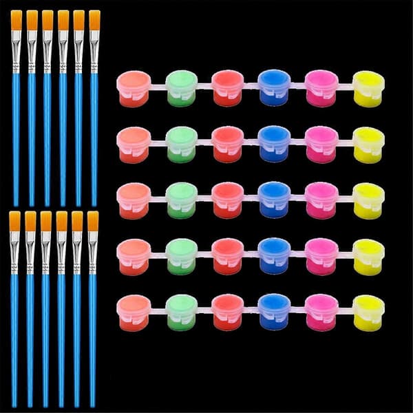 6 Sett Selvlysende Maling med Pensler 17 x 2 cm Multicolor