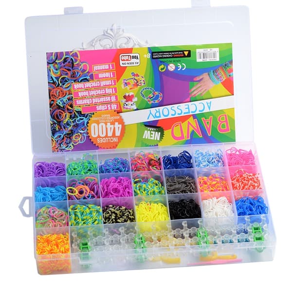 Loom Bands Sæt - 4400 stk og tilbehør. multif\u00e4rg multicolor