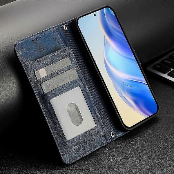 Premium læderpung-etui med kortholder og RFID-blokering til Google Pixel 8 Pro Blue