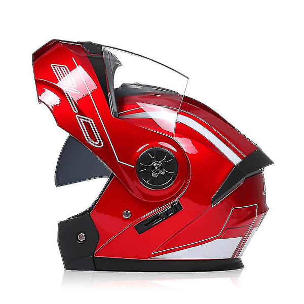 Arrival Motorcykelhjälm för män, professionell racing, uppfällbar, ABS-material, modulär, dubbla linser 13 L（59-60）
