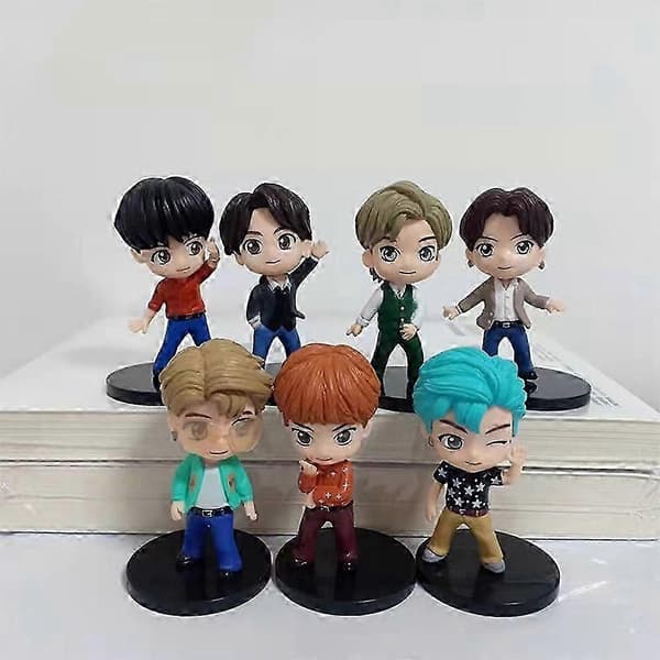 7 st/set BTS TinyTAN Dynamite Bangton Boys Figur Leksak