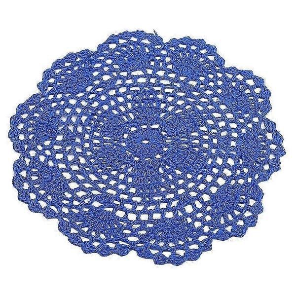 30 cm Rund Bomullsblanding Håndheklet Blomsterblonde Brikke Bordmatte ginger