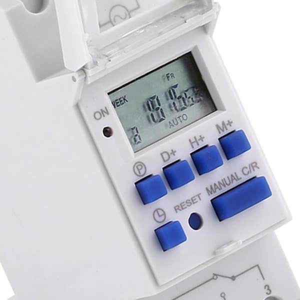 Elektrisk timerrelæ tidsafbryder LCD-display baggrundsbelysning ugentlig forudindstilling (24V)