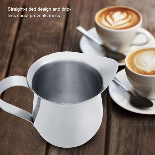 Melkeskummerkanne i rustfritt stål for kaffe- og espressokrem (60 ml) Etikett