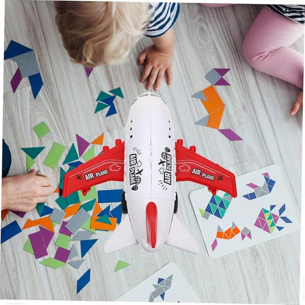 Flygplan för småbarn, flygplansleksak för tidig utbildning, plast, röd