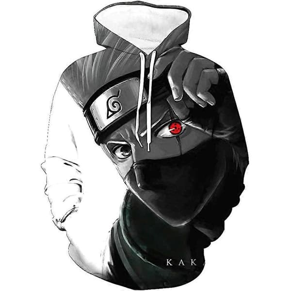 Herre Dame Kakashi Trykket Hettegenser Pullover Hettegenser Topper S