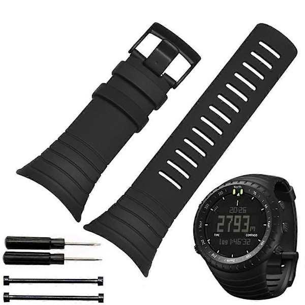 Justerbar Silikone Udskiftnings Urrem til Suunto Core Serien Black