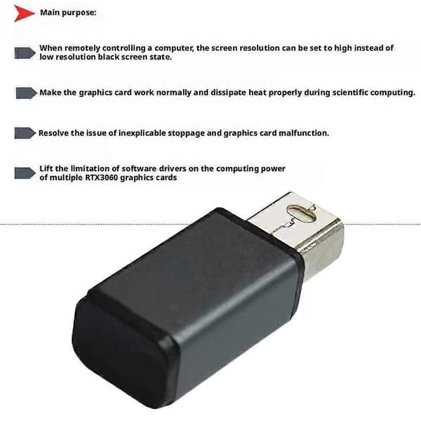 MiniDP Dummy Plug Display Emulator Mini Displayport Virtual Monitor Headless