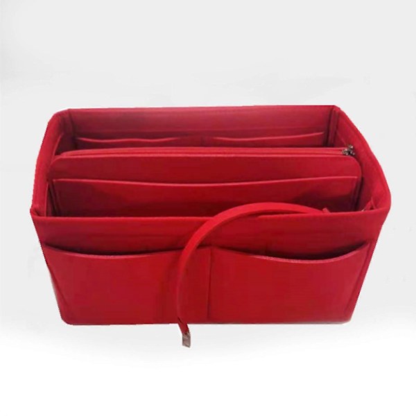 30% rabat på bedste tilbud - taskeorganisatorindsats, filt taskeorganisator med lynlås, håndtaske- og toteformgiver, kompatibel med Speedy Neverfull Tote, 6 farver Khaki 26*13*16