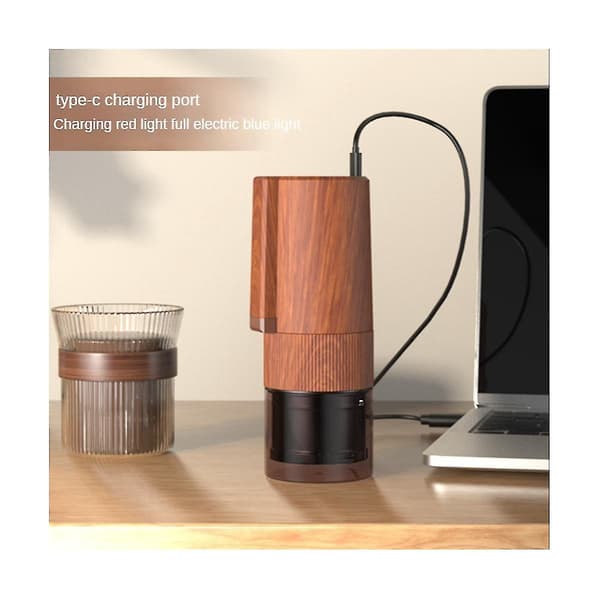 Electric Coffee Grinder Espresso Coffee Bean Grinder Powder Container Retractable Automatic Portable Rechargeable