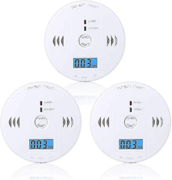 3-pak kuliltealarm med LCD-display