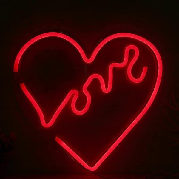 LED neon bakpanel komplett sortiment akryl transparent bakpanel neonljus led bakpanel neonljus Red LOVE