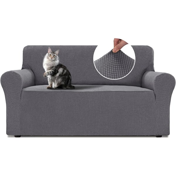 Stretch Sofföverdrag, 2-sits Sofföverdrag, Soffskydd för Katter och Hundar, Repor, Husdjur, Grå, 1 Del Grey 2 seats (135-165 cm)