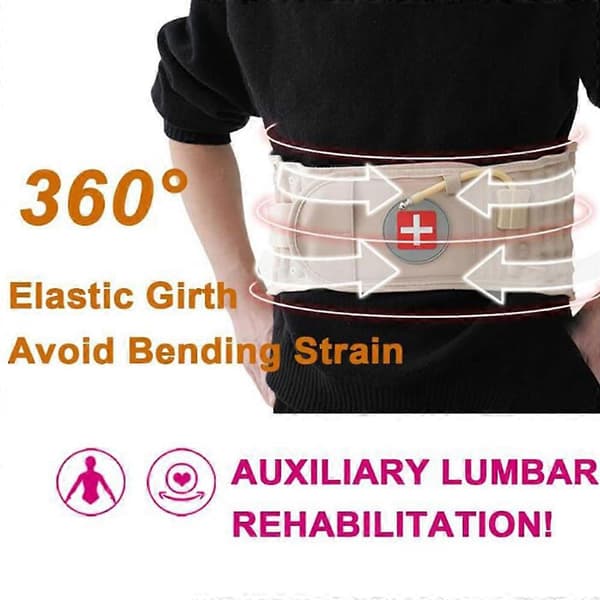 Ländryggsstöd Dekompression Smärta Spinal Luft Traction Ryggbälte Värme Uppblåsbart Black
