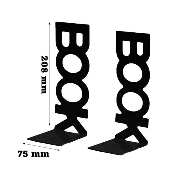 1 solid bokstativ i metall, 208x75x85mm, for innbundne bøker, studier.