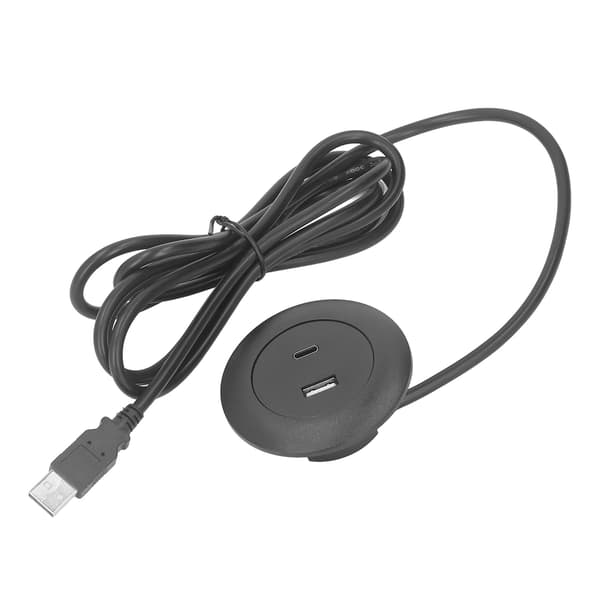 Built-in Charging Port, Round Desk Socket for Sofas, Nightstands, Workbenches, Office and Home Use (5V Input)