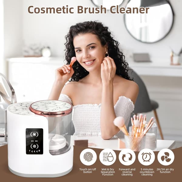 2025 Latest Model Electric Makeup Brush Cleaner, Makeup Brush Cleaning Machine with Drying Function, 2-in-1 Makeup Brush