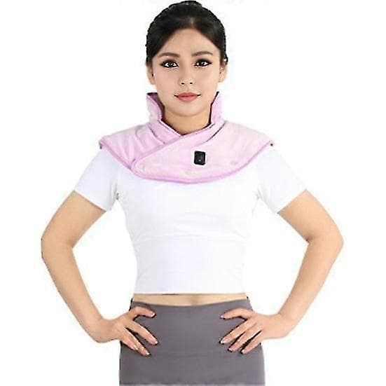 Neck and Back Shoulder Heating Pad, Electric Heating Pad, Rechargeable, Double-Sided Plush, Cordless Warming Wrap grey